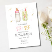 お披露目パーティー 赤ちゃんの女の子歓迎、新生児パーティー 招待状