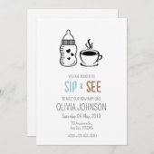 お披露目パーティー 赤ちゃん男の子に会おう 招待状 (正面/裏面)