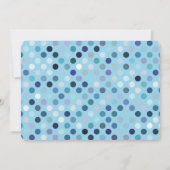 お披露目パーティー 赤ちゃん男の子 フォト ブルーポルカドット 招待状 (裏面)