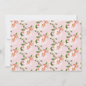 お披露目＆ベビーシャワー 女の子の赤ちゃんの写真とフラワーデザイン 招待状 (裏面)