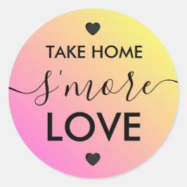 お持ち帰りスマイルラブ ピンクイエロー ハートステッカー ラウンドシール