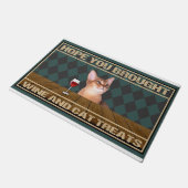 お持ち帰り、ワイン、猫用のおやつ ドアマット (アングル)