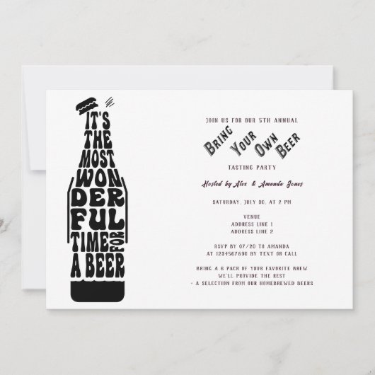 お持ち込みビール飲み比べパーティーのチケット 招待状 (正面)