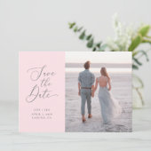 お掃除された文字が美しいQRコード付きSave the Date 招待状 (スタンド正面)