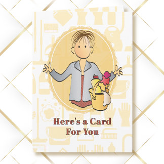 お掃除のおねえさん 女性 キャラクター 感謝 モダン カード