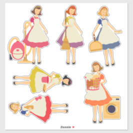 お掃除レディース、家事、雑用 シール