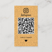 お掃除InstagramピーチハウスキーピングメイドQRコード 名刺 (裏面)