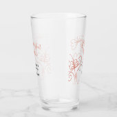 お揃いのテラコッタ結婚式カップル名フ タンブラーグラス (右)