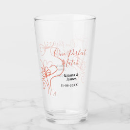 お揃いのテラコッタ結婚式カップル名フ タンブラーグラス