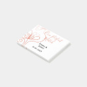 お揃いのテラコッタ結婚式カップル名フ ポストイット (アングル)