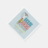 お揃いのハンマーと泡立て器の便利なカップルシャワー スタンダードカクテルナプキン (角)