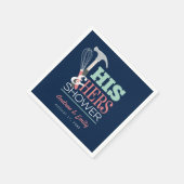 お揃いのハンマーと泡立て器の便利なカップルシャワー スタンダードカクテルナプキン (角)