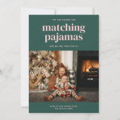 「お揃いのパジャマの季節」写真入りグリーティングカード シーズンカード (正面)