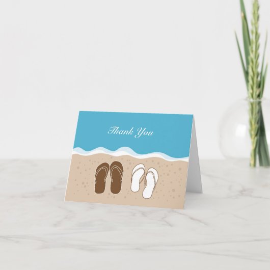 お揃いのビーチサンダル　感謝カード サンキューカード (正面)
