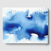 お揃いの記念品 ブルー 水彩 手書きフォント ゲストブック (裏面)