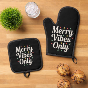 お揃いファミリー クリスマス メリー・バイブス・オンリー ライツ 鍋つかみ&鍋敷きセット