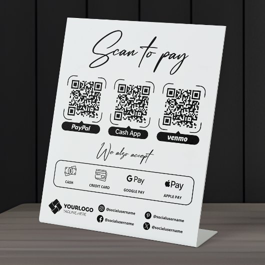 お支払いをスキャンして QR コードで支払う 台座サイン