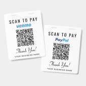 お支払いを簡単に Venmo PayPal QRコード ビジネス決済 バッジ (正面&裏面)
