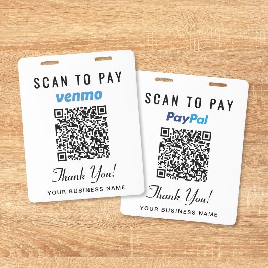 お支払いを簡単に Venmo PayPal QRコード ビジネス決済 バッジ