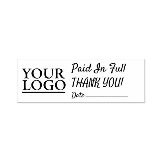お支払い済みのロゴに感謝の日カジュアル文字 セルフインキングスタンプ (デザイン)