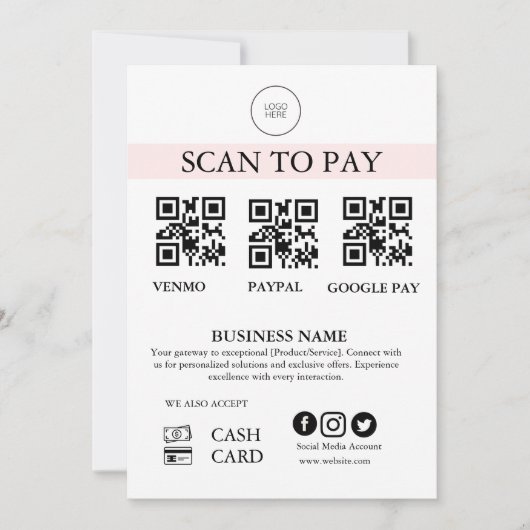 お支払いQRコード看板 小規模事業用 (正面)