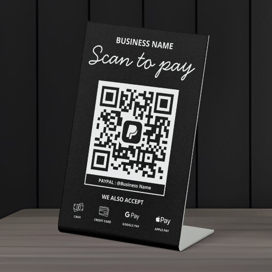 お支払いQRコード PayPalなど スキャンして支払う 台座サイン