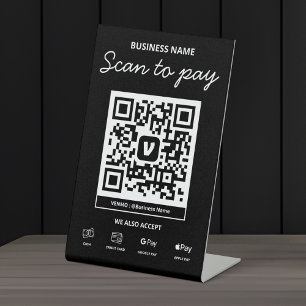 お支払いQRコード Venmo&その他 スキャンして支払う 台座サイン