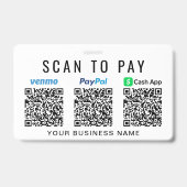 お支払いQRコード Venmo PayPal CashApp ビジネス バッジ (裏面)