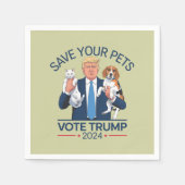 お救客様のペットがトランプ米国選挙引用文に投票 スタンダードカクテルナプキン (正面)