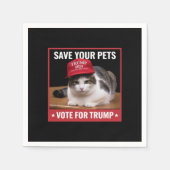 お救客様のペットがトランプ米国選挙引用文に投票 スタンダードカクテルナプキン (正面)