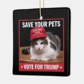お救客様のペットがトランプ米国選挙引用文に投票 セラミックオーナメント (左)