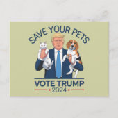 お救客様のペットがトランプ米国選挙引用文に投票 ポストカード (正面)
