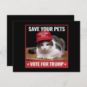 お救客様のペットがトランプ米国選挙引用文に投票 ポストカード (正面/裏面)
