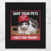 お救客様のペットがトランプ米国選挙引用文に投票 ワインラベル (シングルラベル)