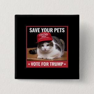 お救客様のペットがトランプ米国選挙引用文に投票 缶バッジ