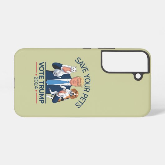 お救客様のペットがトランプ米国選挙引用文に投票 SAMSUNG GALAXYケース (裏面横)