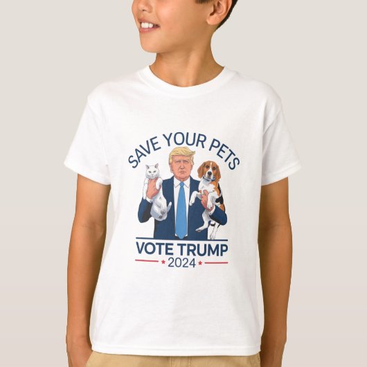 お救客様のペットがトランプ米国選挙引用文に投票 Tシャツ (正面)