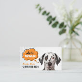 お散歩しよう！犬の散歩トレーナー 犬の散歩 名刺 (スタンド正面)