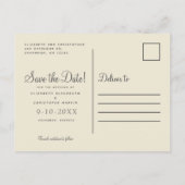 お日にちを保存 エレガントな植物のウェディング ウェディングフラワーズ 案内ポストカード (裏面)