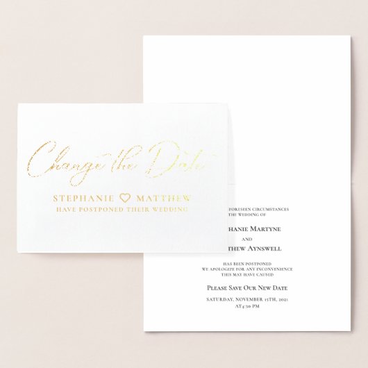 お日付変更 エレガント スクリプト フォント 箔カード (ディスプレー)