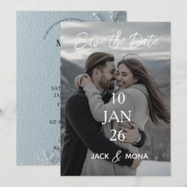お日取りを保存 モダンなシンプルな結婚式のオーダーメイド 招待状