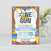 お日様の下で夏のバイブス 1歳の誕生日 招待状 (スタンド正面)