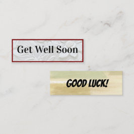 お早めに/Good Luckミニビジネスカード スキニー名刺