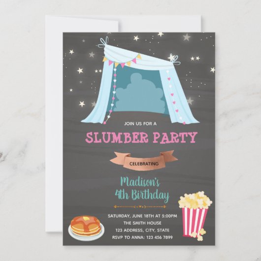 お昼ご飯の誕生日のお誘い 招待状 (正面)