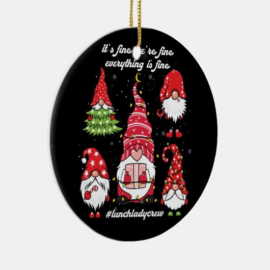 お昼の女性クルーすべてが楽しい素晴らしクリスマス セラミックオーナメント (右)