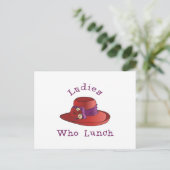 お昼を食べる女性 ポストカード (スタンド正面)