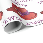 お昼を食べる女性 ラッピングペーパー (ロールコーナー)