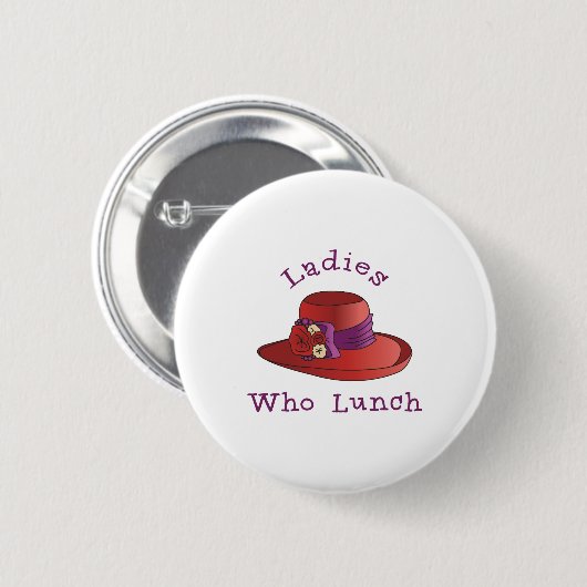 お昼を食べる女性 缶バッジ (正面&裏面)