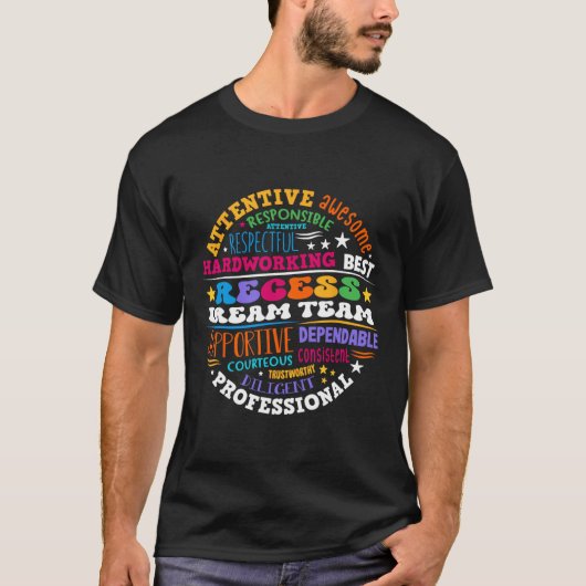 お昼休みのドリームチーム 先生 生徒 モニター バックT Tシャツ (正面)