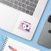 「お昼寝したい」かわいいデザイン シール (ノートパソコンとiPhone)